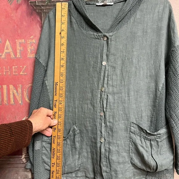 Tempo Paris Linen Blend Hooded Jacket - Picture 8 of 12